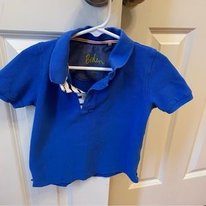 Mini Boden blue polo style shirt. Size 3-4 years.